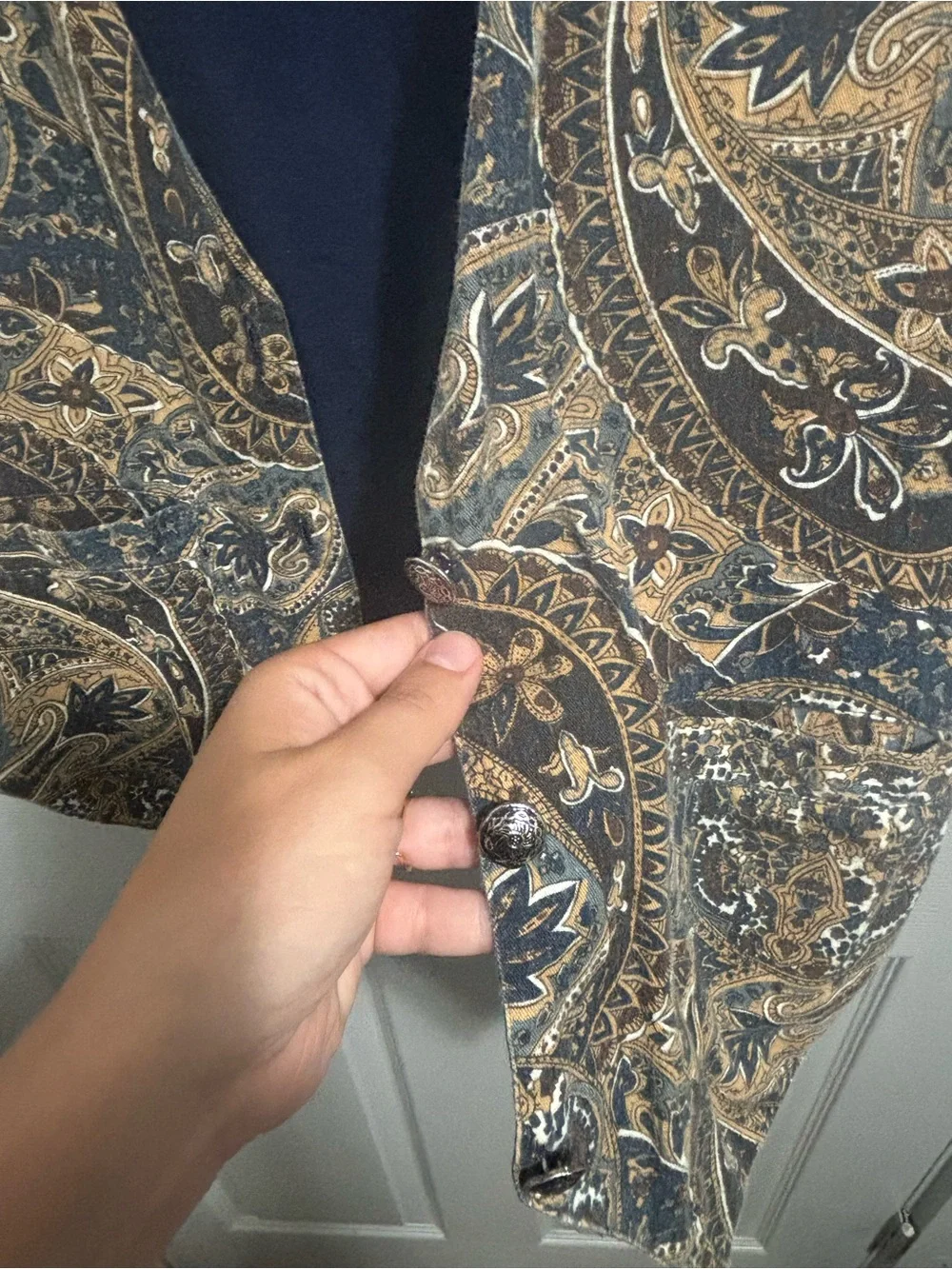 Women’s Vintage Paisley Print Hippie Vest  Ag Last & Company Size Medium